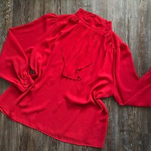 Vintage Red Toni Woods Blouse